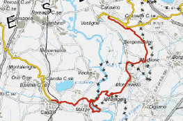 Mappa della Tappa 3 dell'Alta Via dell'Anfiteatro Morenico di Ivrea