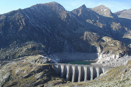 Veduta della Diga dell'Eugio (Foto P. Piatti, P. Quagliolo)