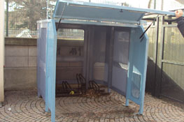 Particolare del box da quattro posti bici