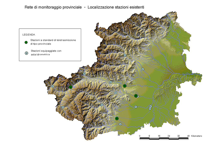 Le stazioni della Rete di Monitoraggio di interesse provinciale