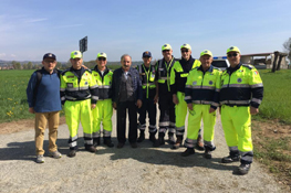 Foto di gruppo dei membri della Protezione Civile