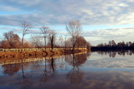 Panorama autunnale del lago (Foto: Comune di San Gillio)