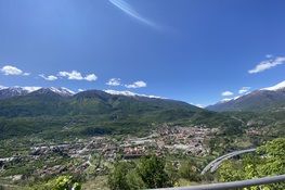 Overview of the city of Susa and the Val Cenischia from the Municipality of Mompantero 
