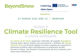 Locandina webinar Progetto BeyondSnow