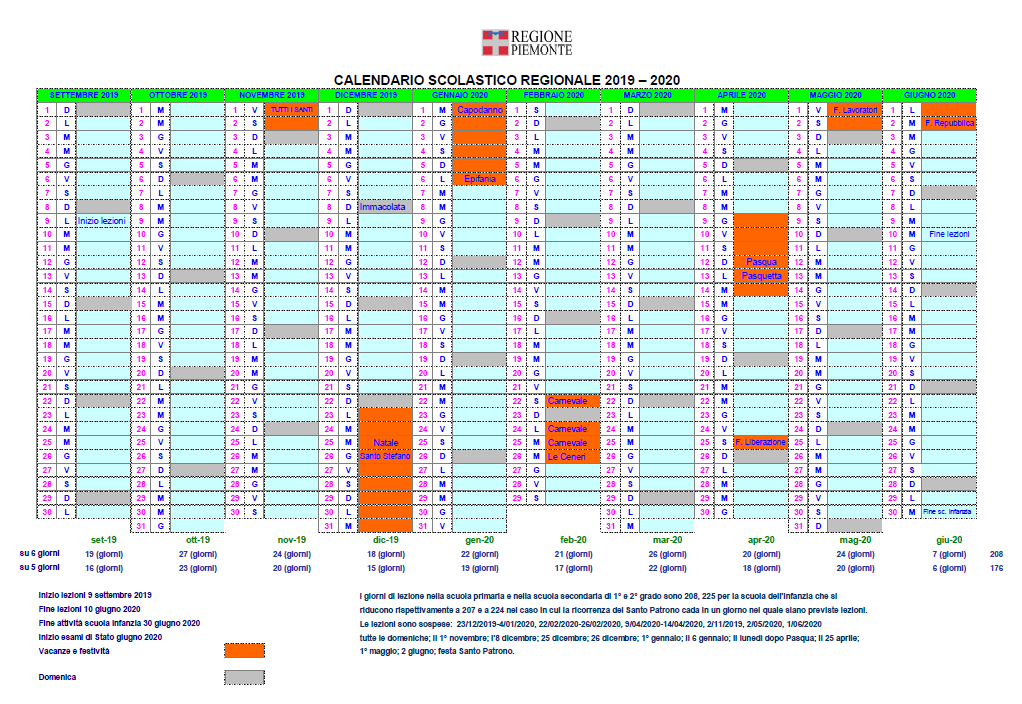 Calendario Vacanze Piemonte 2022 Calendario Festivita
