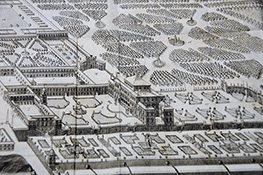 Ilustración del palacio y jardines de la Venaria Reale