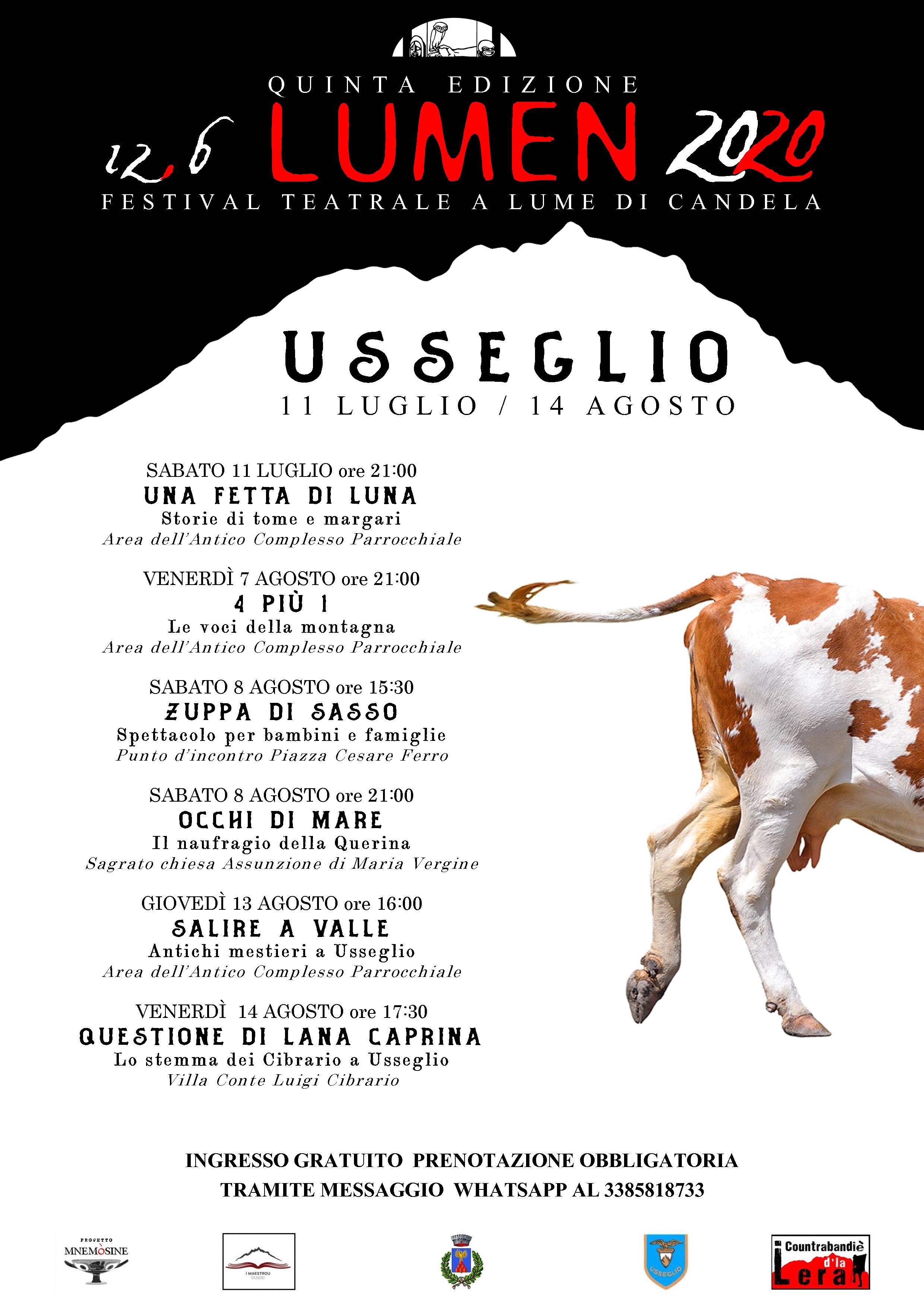 programma Teatro Usseglio Lumen 2020