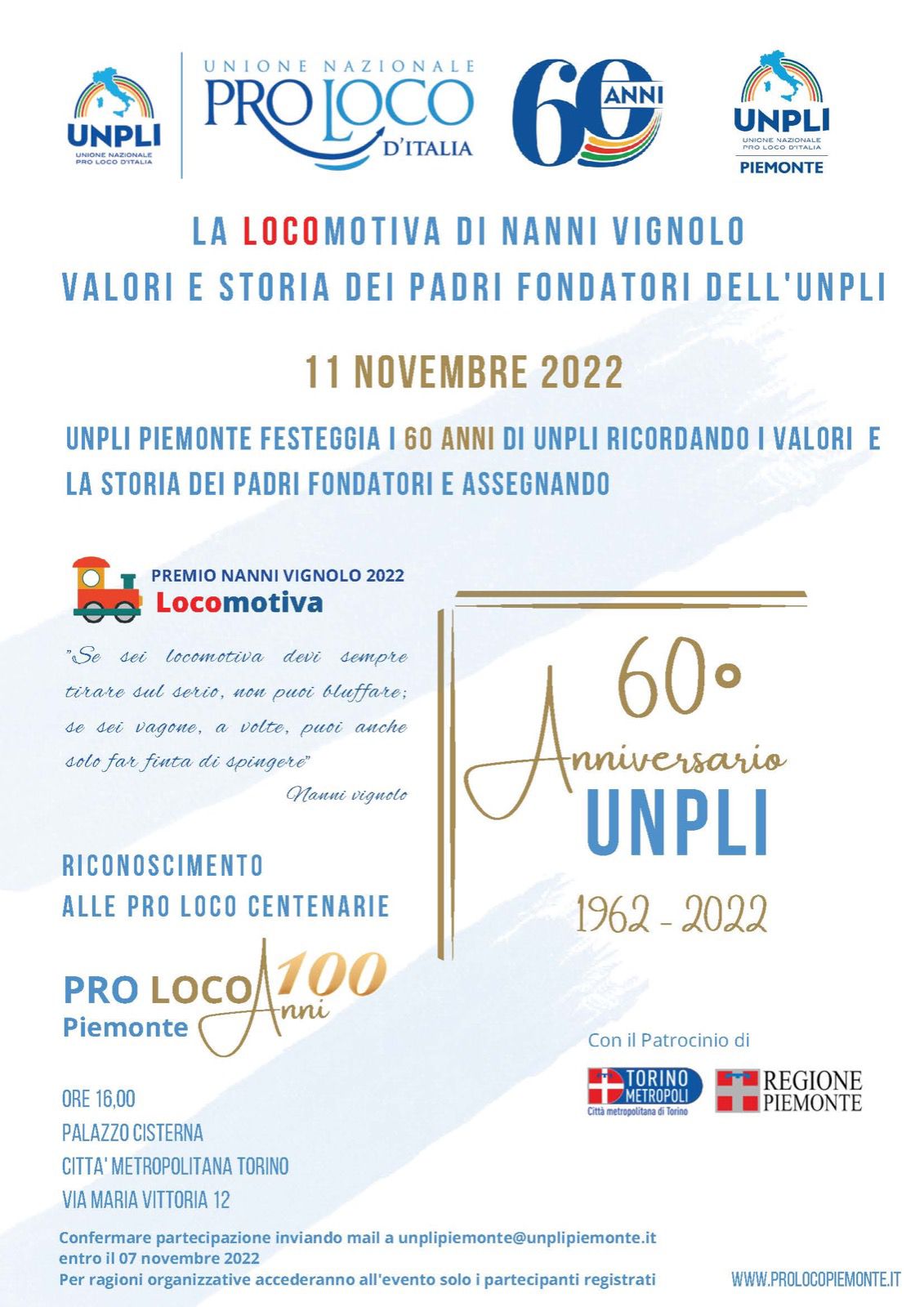 60 ANNIVERSARIO UNPLI PALAZZO CISTERNA 11 11 2022