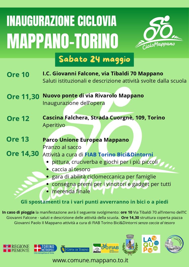 inaugurazione ciclopista Mappano-Torino 24 05 2025