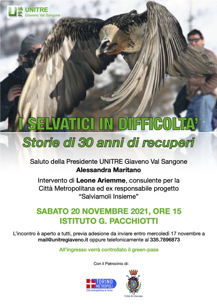 incontro animali selvatici Unitre Giaveno 20 11 2021