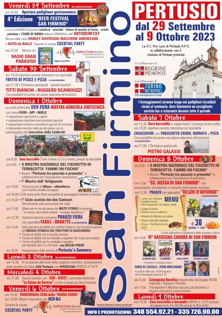 locandina Festa San Firmino Pertusio 2023