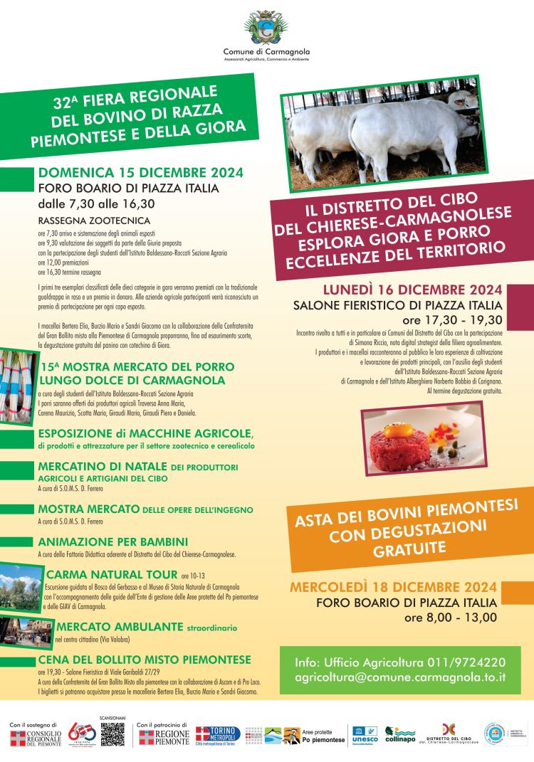 locandina Fiera Regionale Bovini Razza Piemontese Carmagnola 2024