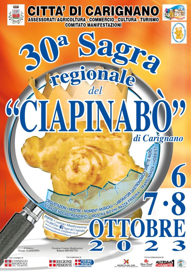 locandina Sagra Ciapinabò Carignano 2023