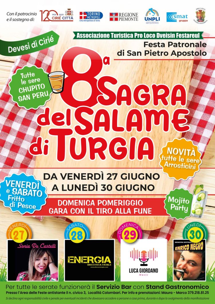 locandina Sagra Salame Turgia Devesi Ciriè 27-30 06 2025