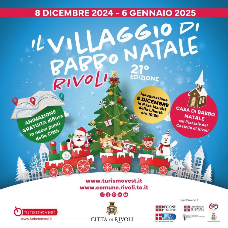 locandina Villaggio Babbo Natale Rivoli 2024