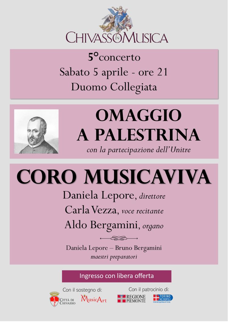 locandina concerto Chivasso in Musica 500 Palestrina
