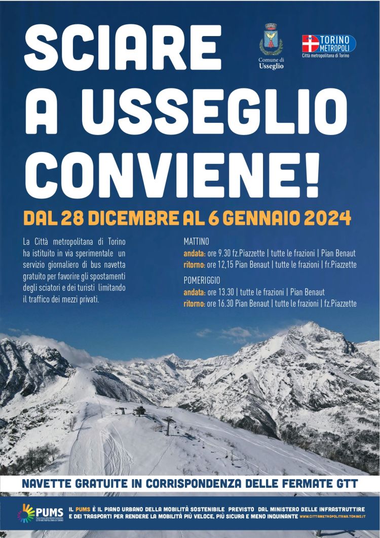 locandina navetta Usseglio-Pian Benaut 2023-2024