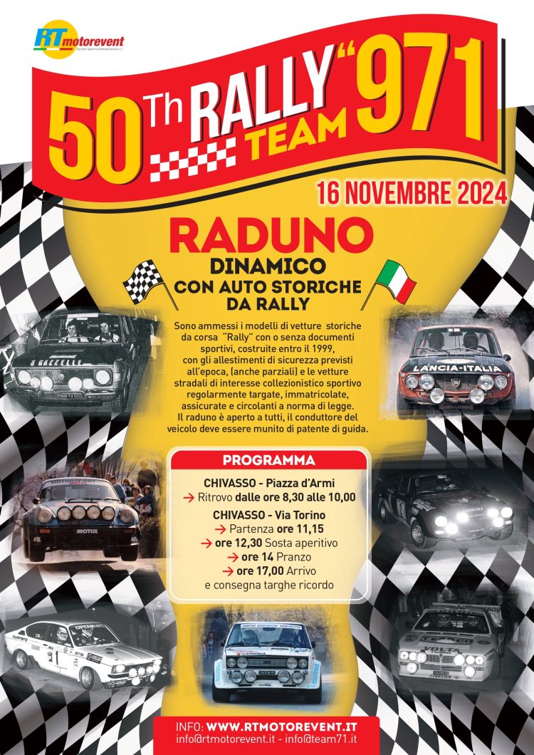 locandina raduno 50 Rally Team 971 16 11 2024
