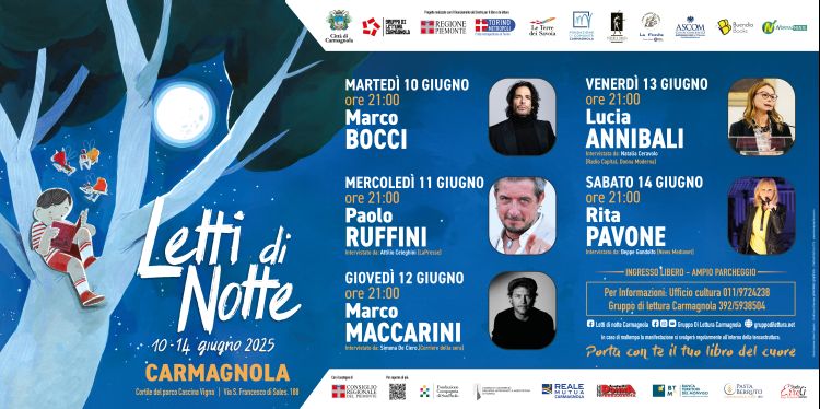 manifesto Festival Letti di Notte 2025 Carmagnola orizzontale 2
