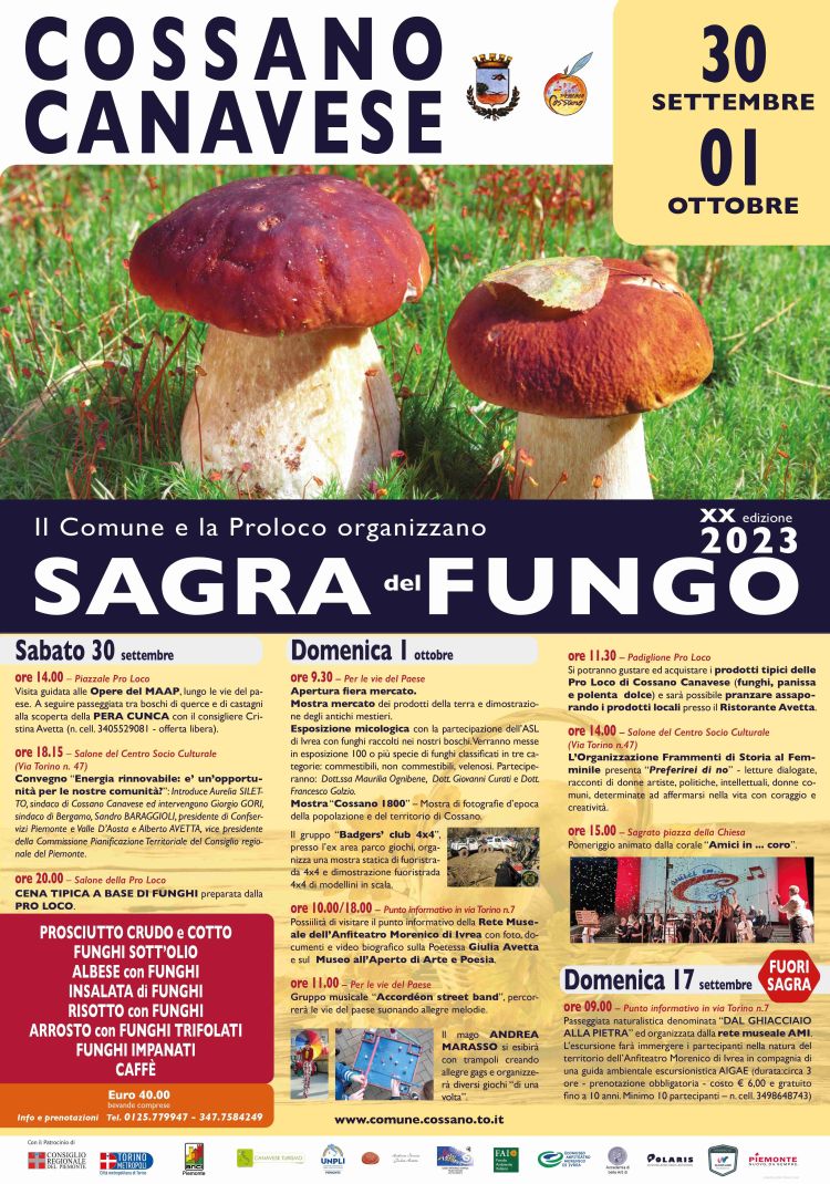 manifesto Sagra Fungo Cossano Canavese 2023 r