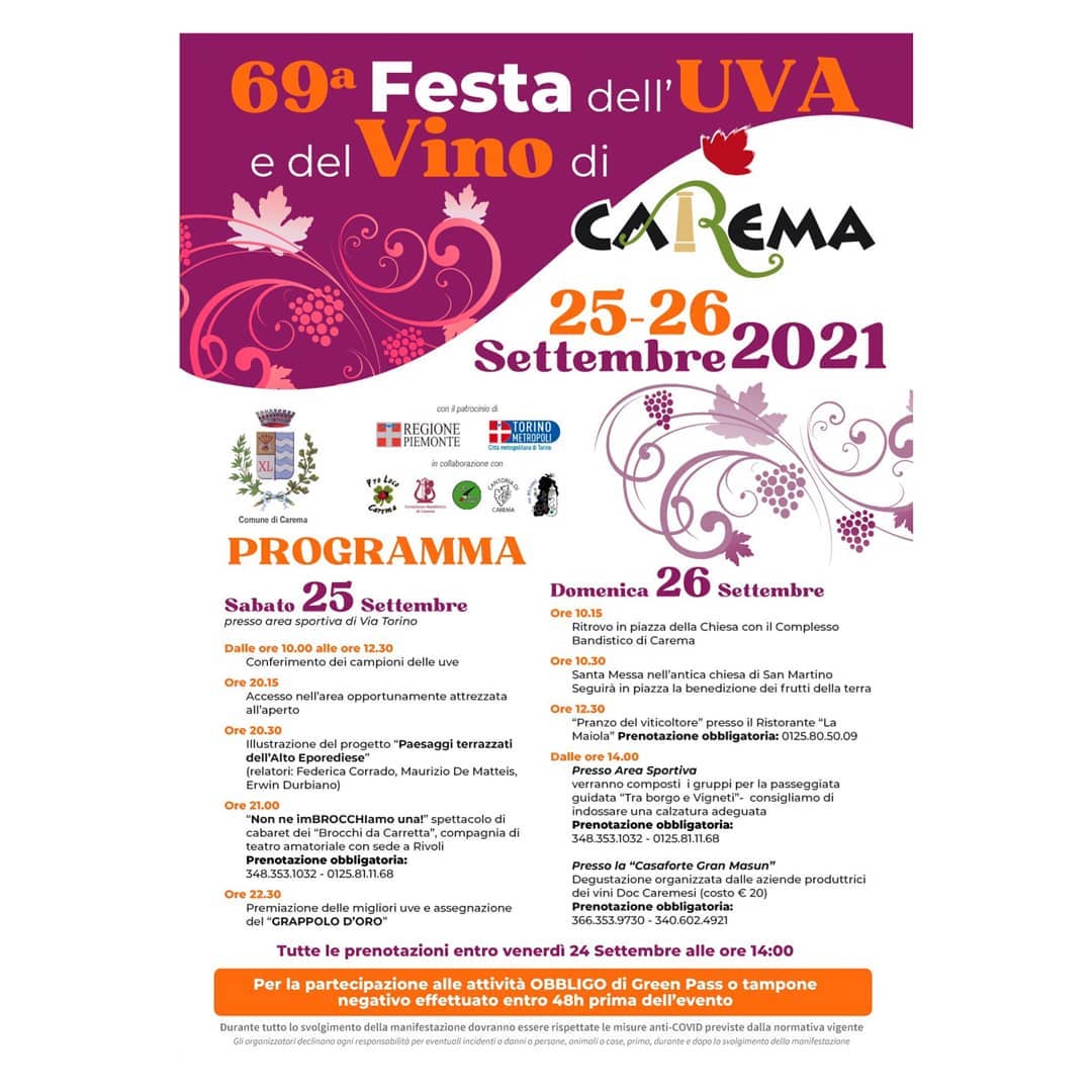 manifesto Sagra Uva Carema 2021