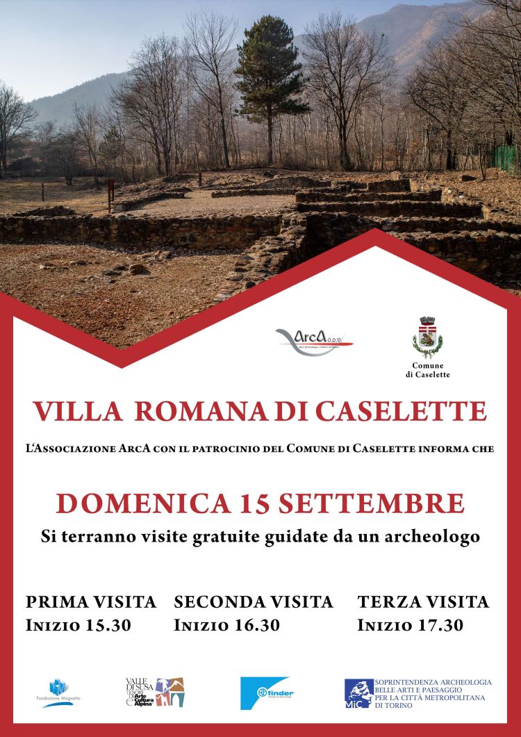 volantino visita Villa romana Caselette 15 09 2024