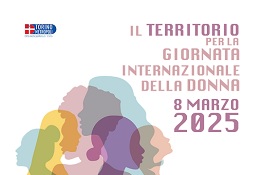  Volti di donna stilizzati, sotto al testo Giornata internazionale della donna