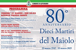  Locandina con il programma dell’ 80°Anniversario dei 10 martiri del Maiolo