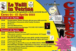Locandina con la scritta Ceres e il programma dell’evento  