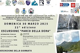  Locandina dell’Escursione, paesaggio della zona di Avigliana sullo sfondo
