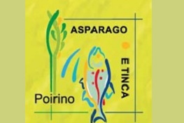 Nell’immagine una tinca e un asparago stilizzato