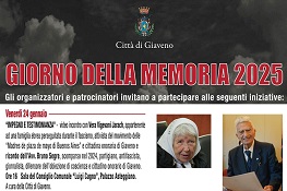 Sullo sfondo cielo grigio scuro, con la scritta Giono della Memoria in colore rosso