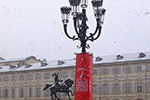 Torino, neve su piazza San Carlo...- foto di Natalina Tamburrano