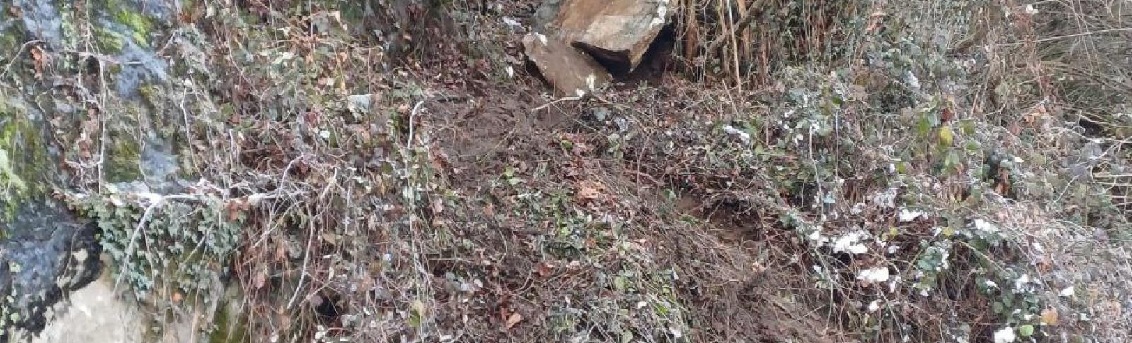 caduta massi sulla Sp 32