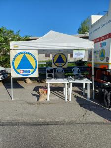 Lo stand della Protezione civile metropolitana