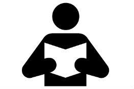 Clipart che rappresenta un utente che legge il manuale