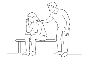 uomo che supporta una donna