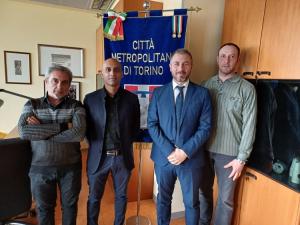 Diego Mele (Sindaco di Borgone), Jacopo Suppo (Vicesindaco metropolitano) e Andrea Rolando (Vicesindaco di Borgone) 