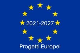 Bandiera UE con la scritta Progetti 2021-2027