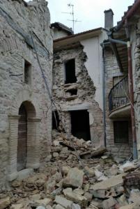 Danni del terremoto a Pieve Torina 