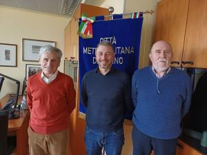 Il Sindaco di Chiomonte Garbati, il Vicesindaco metropolitano Suppo e il Sindaco di Gravere Nurisso il 10 febbraio 2025.