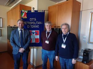 Il vicesindaco Suppo e il sindaco Giacomelli di Groscavallo, insieme all'assessore Chianale di Groscavallo il 3 febbraio 2025