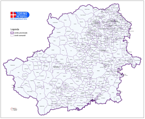 Carta territorio comuni della Città metropolitana di Torino