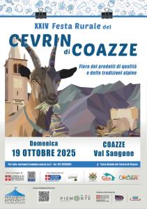 Locandina della Festa Rurale del Cevrin a Coazze, 19 ottobre 2025.