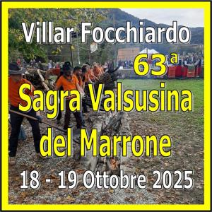 Locandina della Sagra Valsusina del Marrone, 18 e 19 ottobre 2025.