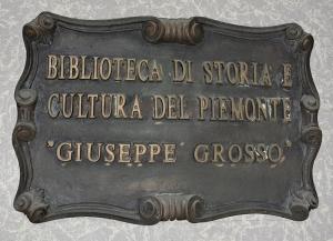 Targa biblioteca di storia e cultura del Piemonte "Giuseppe Grosso"