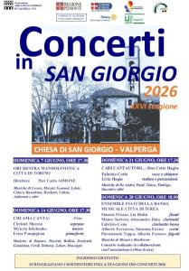 programma concerti in San Giorgio a Valperga