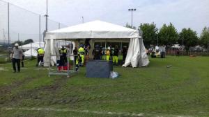 Una tensotstruttura utilizzata durante l'esercitazione