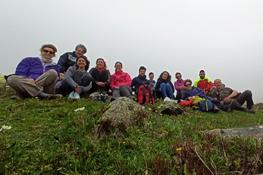 Volontari del servizio civile durante la conclusione del progetto a Pian della Ciamarella