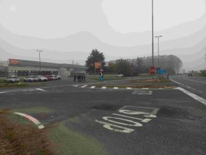 Sopralluogo lungo la Strada Provinciale 145 all’ingresso dello stabilimento SMART di Piobesi Torinese, il 14 novembre 2023